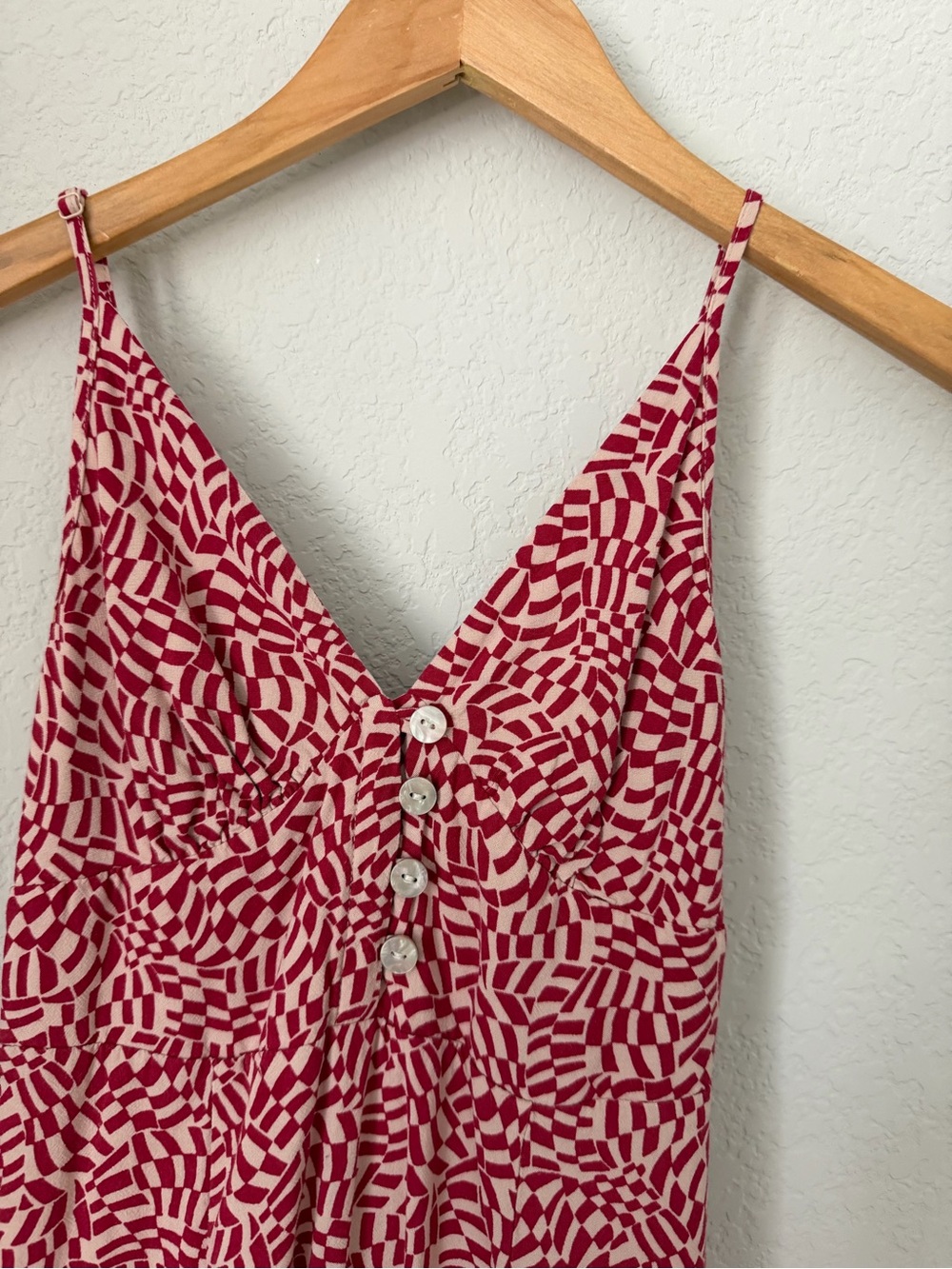 Urban Outfitters Red Floral Midi Dress XS Button Front Slit Sundress cottagecore - Picture 5 of 9